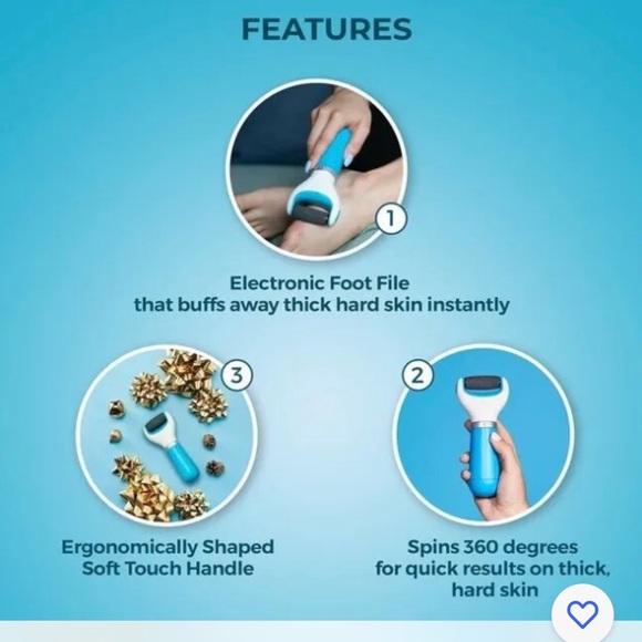 Amope’ Pedi Prefect Electronic foot file W/ avec diamond crystals NIB - Picture 8 of 10